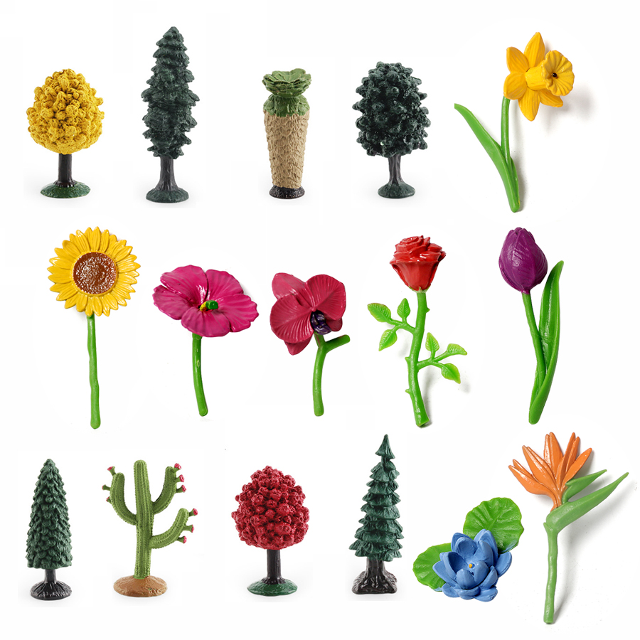 Kids Educational Resources - Miniature Realistic Trees And Flowers Model