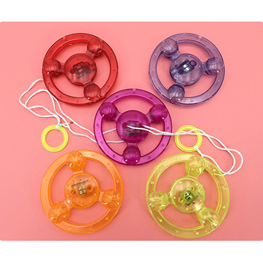 Game Educational For Kids Free - 10Pcs Colorful Flashing Pull String Wheel