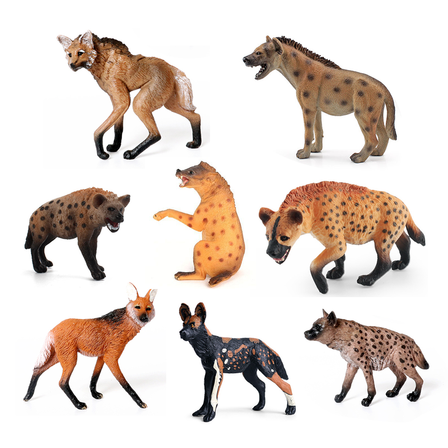 Kids Educational Resources - Realistic Plastic Wildlife Hyena,Maned Wolf,African Wild