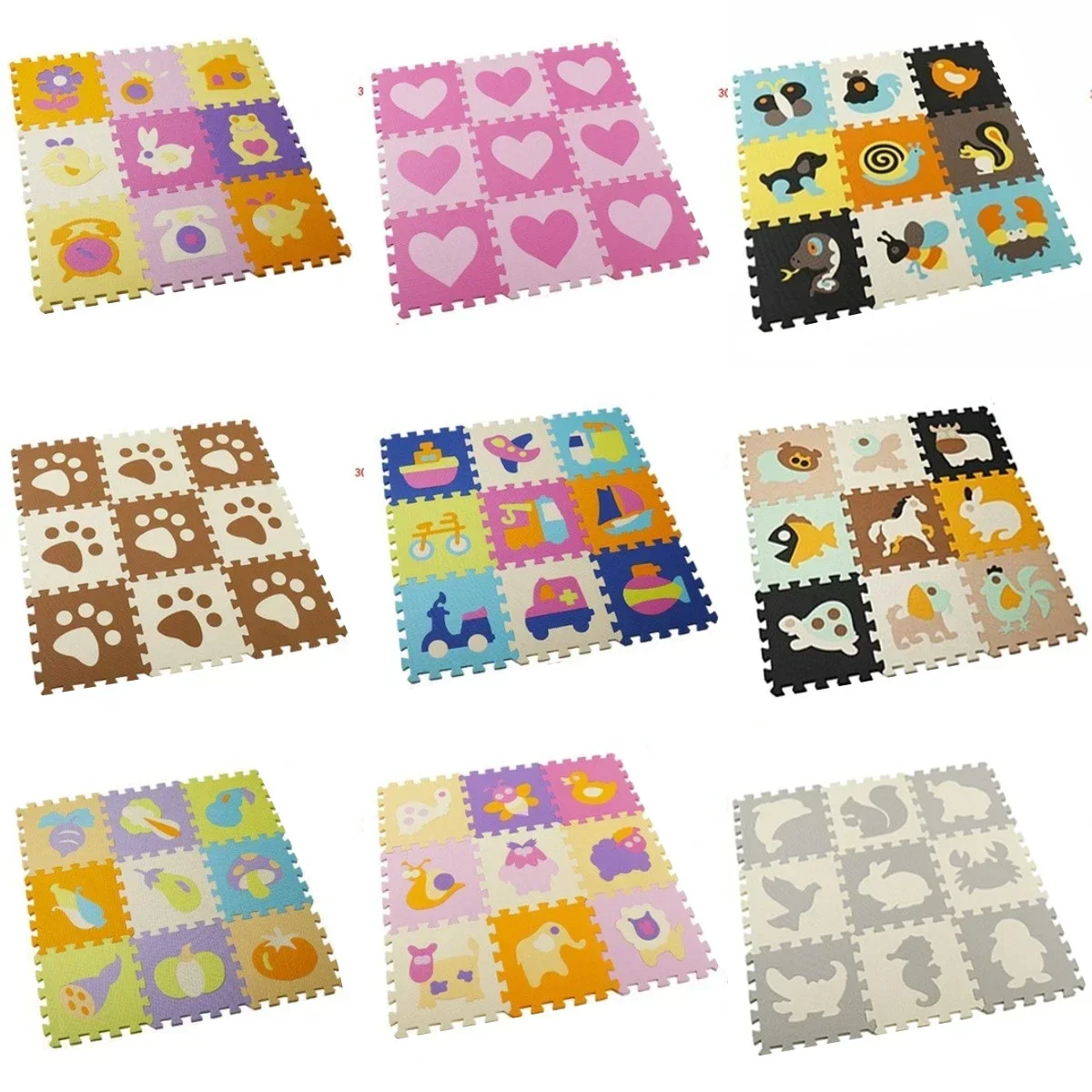 30*30*1cm 9Pcs Set Floor Mat P - Kids Education Rug ulasan dan harga