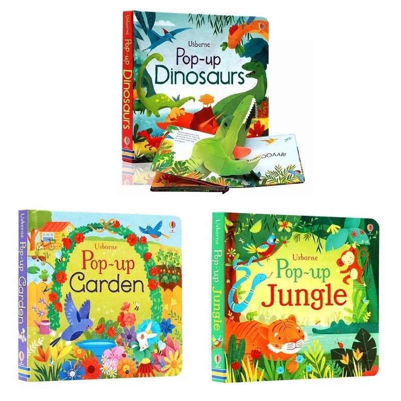 Usborne Pop Up Dinosaurs/Jungl - Kids Education Board ulasan dan harga
