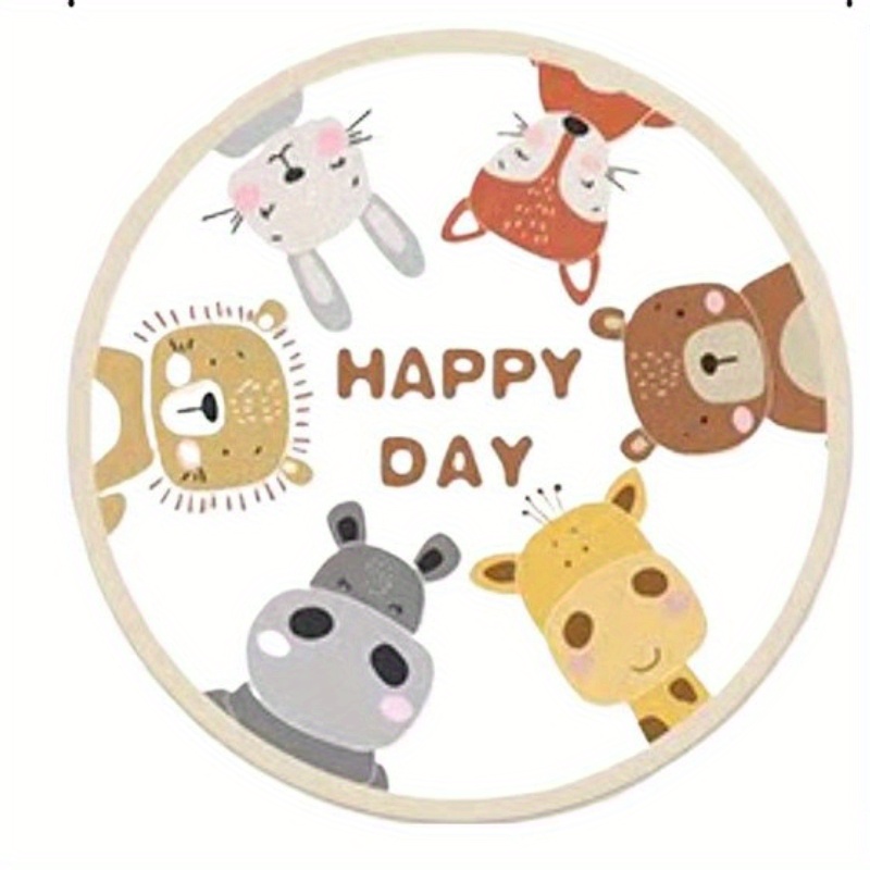 Happy Animals Round Rug Flanne - Happy Kids Education ulasan dan harga