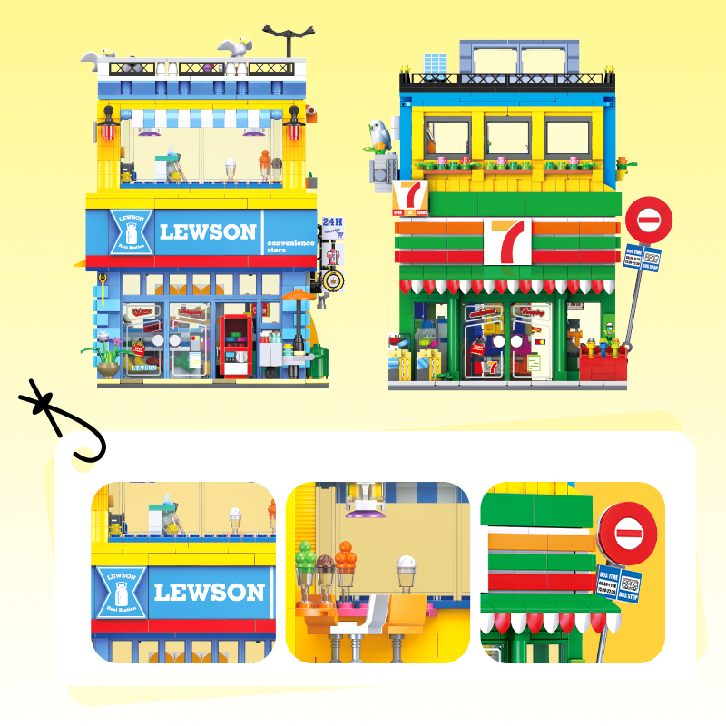 1263+PCS Street Scene Convenie - Kids Education Store ulasan dan harga
