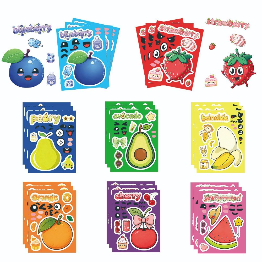 8 Sheets Make Face Cute Cartoo - Kids Education Store ulasan dan harga