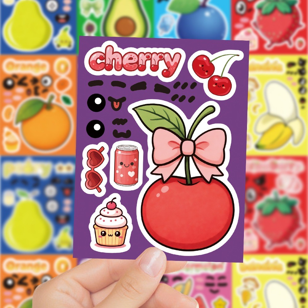 8 Sheets Make Face Cute Cartoo - Kids Education Store ulasan dan harga