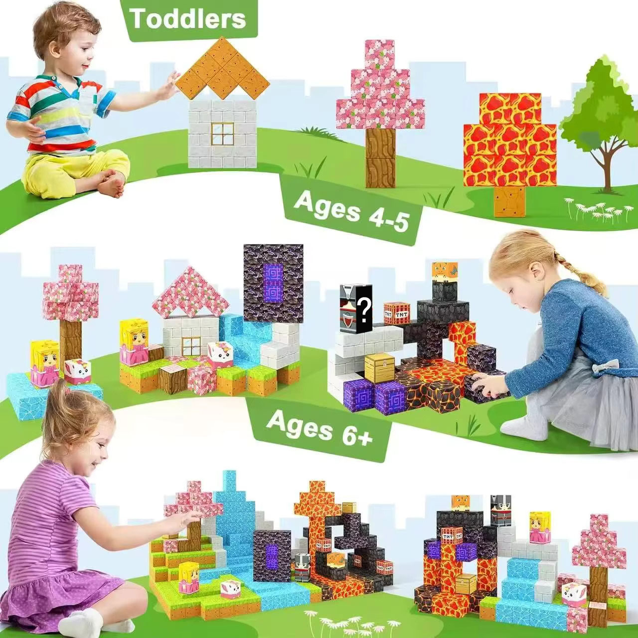 Magnetic Building Blocks Mine  - Kids Education World ulasan dan harga