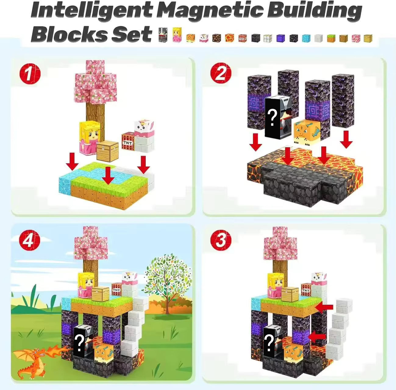 Magnetic Building Blocks Mine  - Kids Education World ulasan dan harga