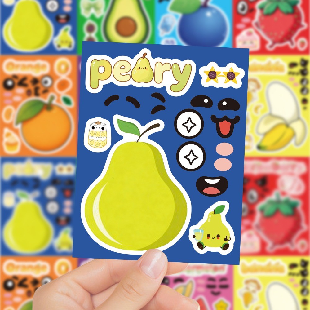 8 Sheets Make Face Cute Cartoo - Kids Education Store ulasan dan harga