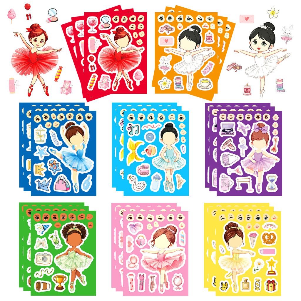 8Sheets Ballet Girl Make Face  - Kids Education Store ulasan dan harga
