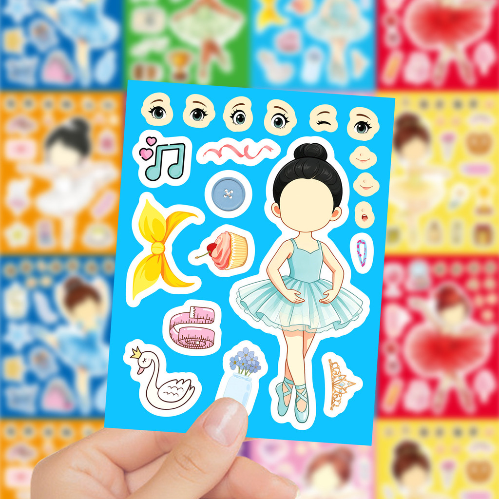 8Sheets Ballet Girl Make Face  - Kids Education Store ulasan dan harga