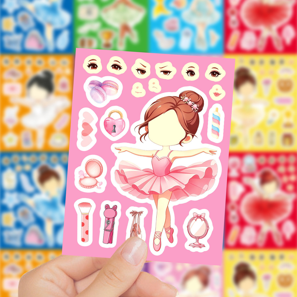 8Sheets Ballet Girl Make Face  - Kids Education Store ulasan dan harga
